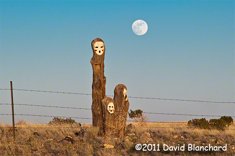 Painted faces near Flagstaff, Arizona.