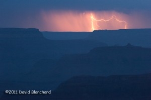 Lightning over the Grand Canyon.