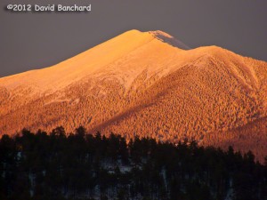 Sunset colors on the San Francisco Peaks.