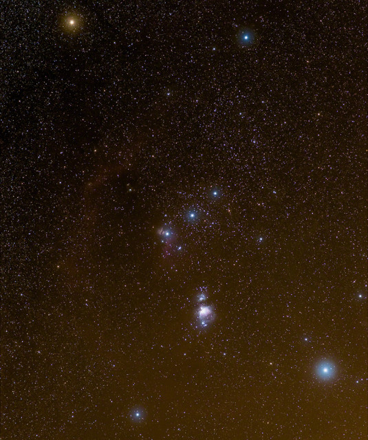 Orion and M42. (ISO1600, f/4.0, 120s exposure)