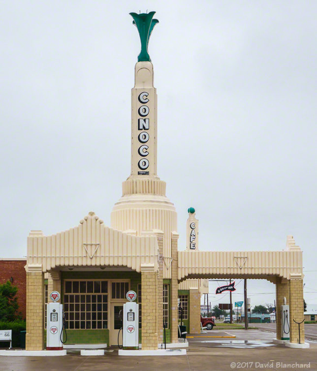 Conoco station in Shamrock, Texas.