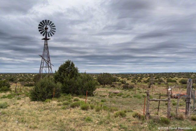 Windmill and clouds in eastern New Mexico.