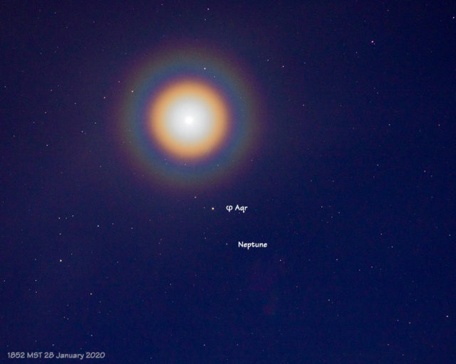Venus and Neptune in the evening sky (2020-01-28).