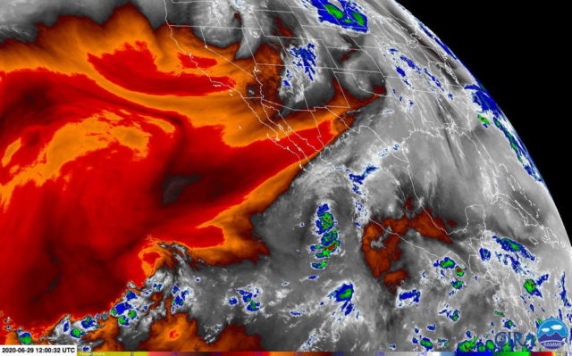 Water vapor satellite image from 1200 UTC 29 June 2020.