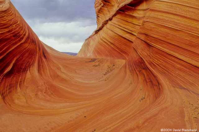 Clouds and showers develop around Coyote Buttes.