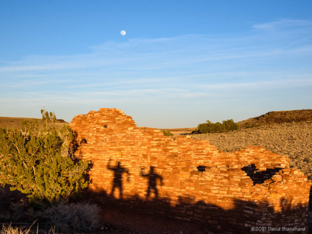 Shadows projected on Lomaki Pueblo.