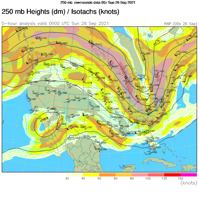 250-mb height/winds at 0000 UTC 26 September 2021.