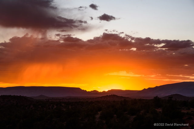 A brilliant and colorful sunset in Sedona, Arizona.