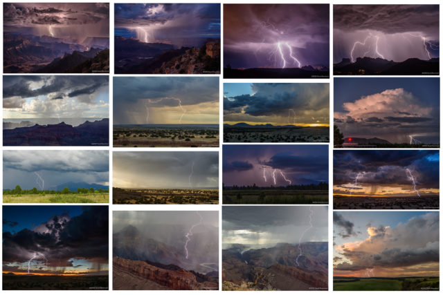 Lightning over Northern Arizona in summer 2022.