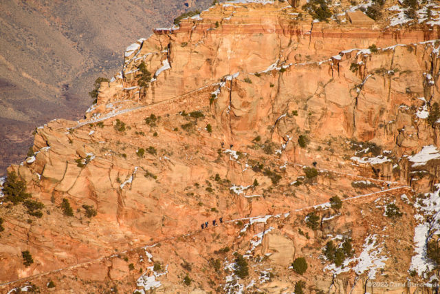 Hikers ascending the South Kaibab Trail, Grand Canyon.