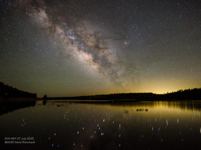 Milky Way with reflections in Upper Lake Mary.