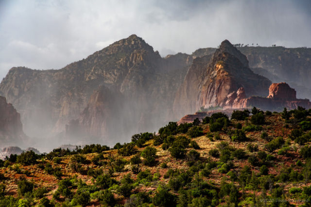 A thunderstorm moves across the Red Rocks of Sedona.