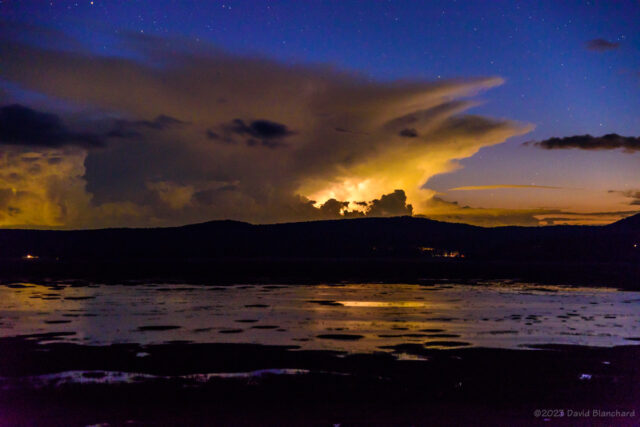 Thunderstorm after sunset near Mormon Lake.