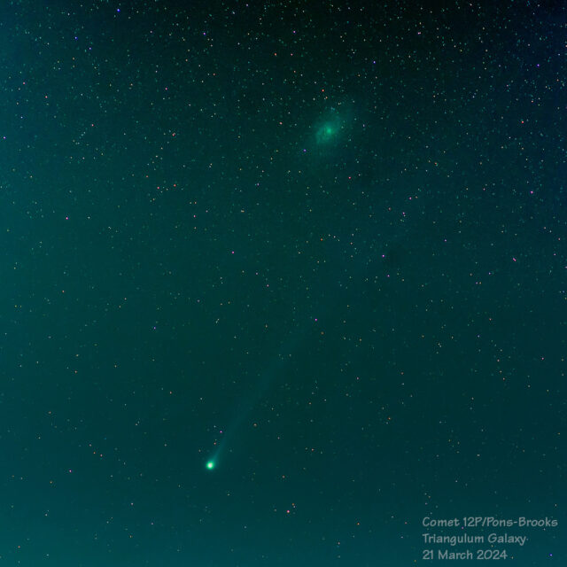 Comet 12P/Pons-Brooks and M33 (Triangulam Galaxy).