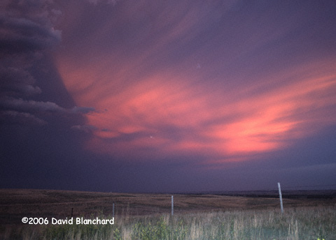 Sunset colors on supercell anvil in Nebraska