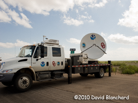 NSSL N0XP Mobile Doppler Radar located south of Artesia, New Mexico.