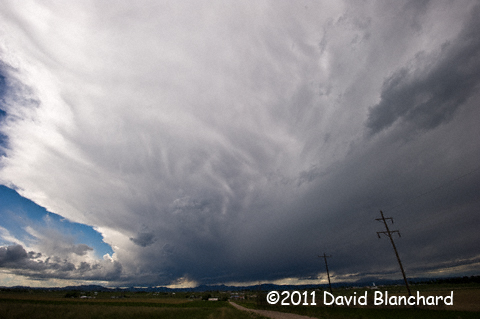Supercell over the foothills west of Wheatland, Wyoming.
