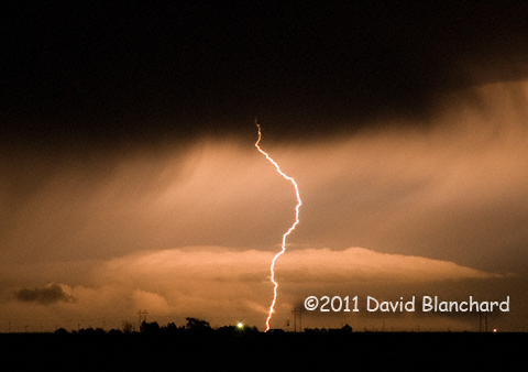 Lightning over eastern Colorado.